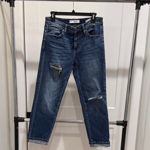 Stylish Blue Distressed Jeans